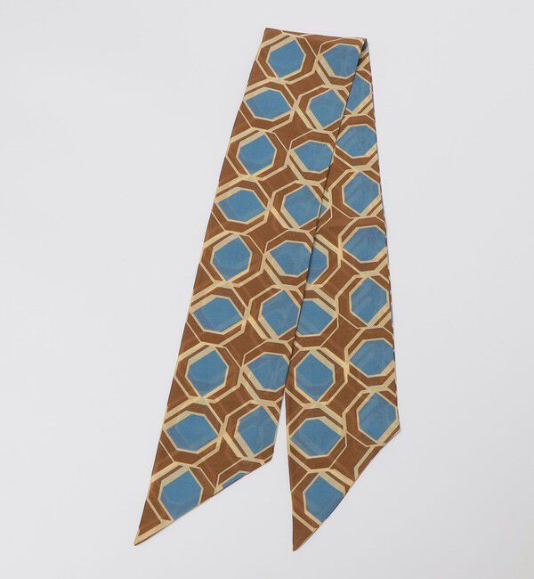 SHIPS「Puccini: コットン シルク ジオメトリック スカーフ」|バンダナ・スカーフ|