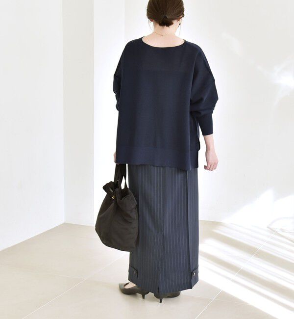 quaranciel「quaranciel:〈手洗い可能〉シアー 2way Vネック ドルマン ニット プルオーバー」|ニット・セーター|