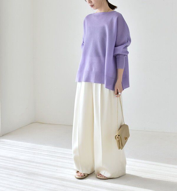 quaranciel「quaranciel:〈手洗い可能〉シアー 2way Vネック ドルマン ニット プルオーバー」|ニット・セーター|