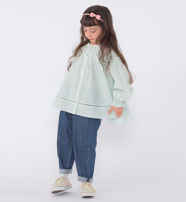 SHIPS KIDS「SHIPS KIDS:100～130cm / ギャザーフリル 刺繍 ブラウス」|シャツ・ブラウス|