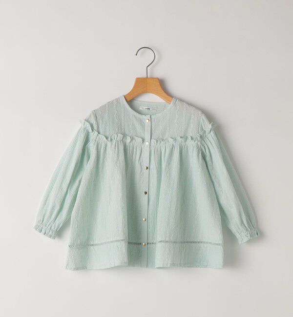 SHIPS KIDS「SHIPS KIDS:100～130cm / ギャザーフリル 刺繍 ブラウス」|シャツ・ブラウス|