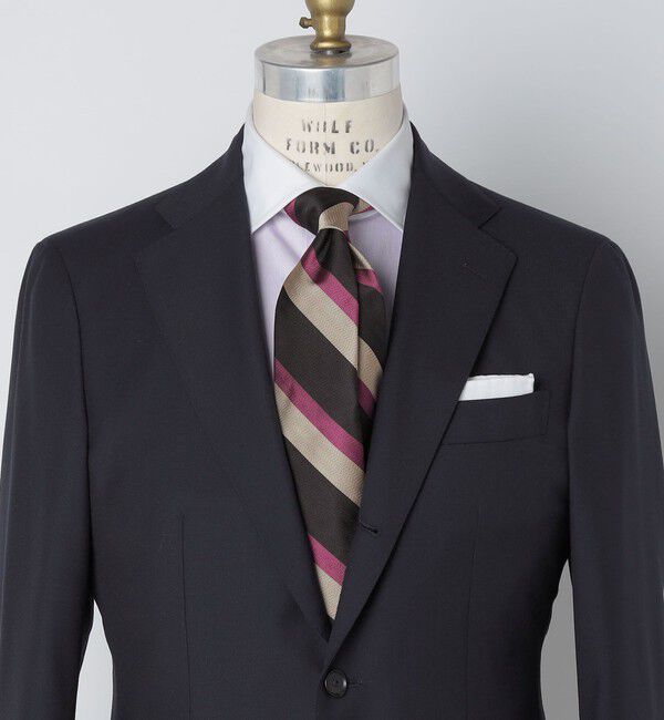 SHIPS「【SHIPS別注】TUDOR ROSES: シルク ヘリンボーン レジメンタル ネクタイ」|ネクタイ・蝶ネクタイ|ブラック