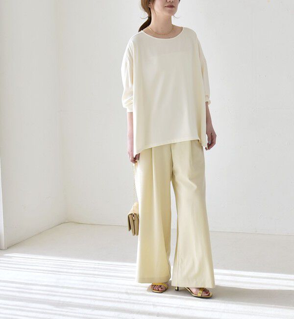 quaranciel「quaranciel:〈洗濯機可能〉ジョーゼット ニュアンス  T-ブラウス」|シャツ・ブラウス|