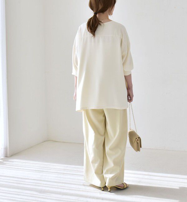 quaranciel「quaranciel:〈洗濯機可能〉ジョーゼット ニュアンス  T-ブラウス」|シャツ・ブラウス|