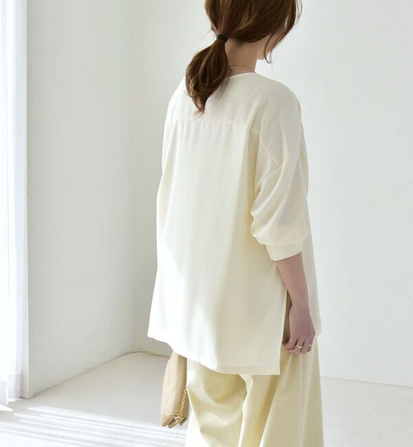 quaranciel「quaranciel:〈洗濯機可能〉ジョーゼット ニュアンス  T-ブラウス」|シャツ・ブラウス|