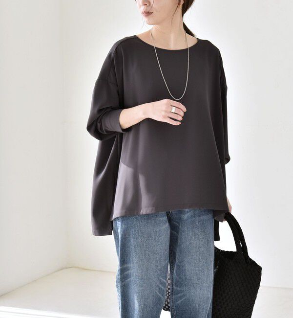 quaranciel「quaranciel:〈洗濯機可能〉ジョーゼット ニュアンス  T-ブラウス」|シャツ・ブラウス|