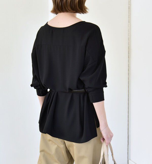 quaranciel「quaranciel:〈洗濯機可能〉ジョーゼット ニュアンス  T-ブラウス」|シャツ・ブラウス|