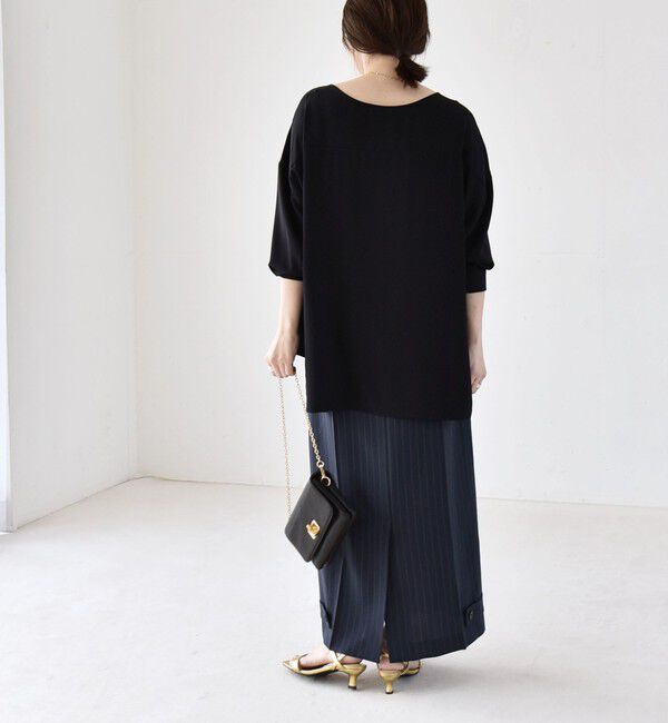 quaranciel「quaranciel:〈洗濯機可能〉ジョーゼット ニュアンス  T-ブラウス」|シャツ・ブラウス|