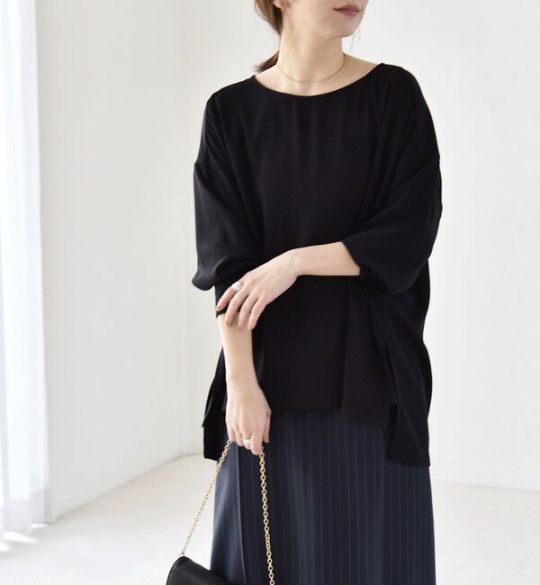 quaranciel「quaranciel:〈洗濯機可能〉ジョーゼット ニュアンス  T-ブラウス」|シャツ・ブラウス|