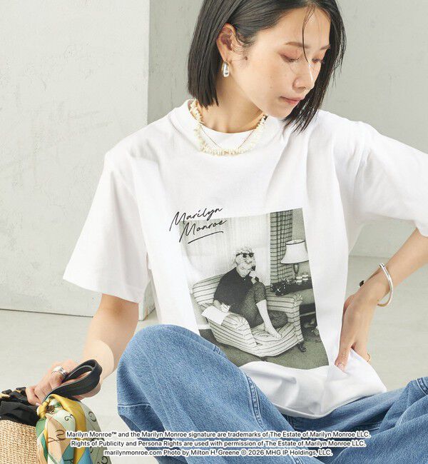 SHIPS for women「《追加予約》【SHIPS別注】Marilyn Monroe / フォト TEE」|Tシャツ・カットソー|ホワイト系