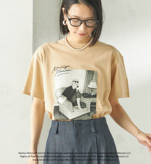 SHIPS for women「《追加予約》【SHIPS別注】Marilyn Monroe / フォト TEE」|Tシャツ・カットソー|ベージュ