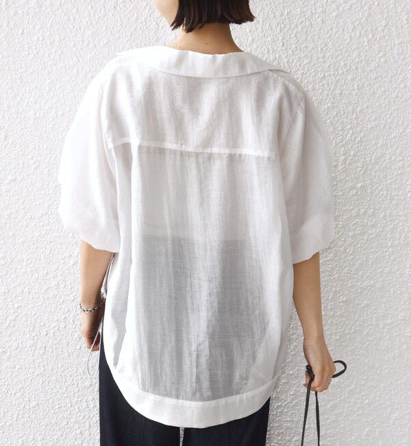 SHIPS for women「《予約》【WEB限定】〈手洗い可能〉バルーン スリーブ 裾 ドロスト ブラウス」|シャツ・ブラウス|