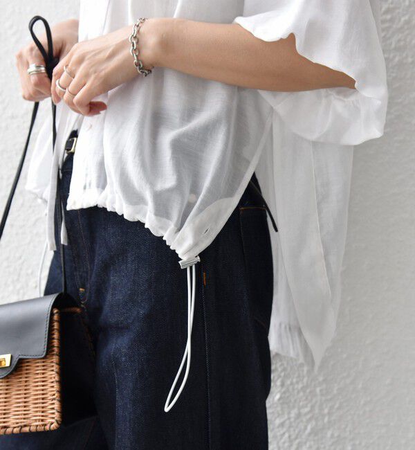 SHIPS for women「《予約》【WEB限定】〈手洗い可能〉バルーン スリーブ 裾 ドロスト ブラウス」|シャツ・ブラウス|