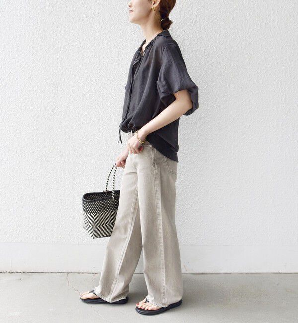 SHIPS for women「《予約》【WEB限定】〈手洗い可能〉バルーン スリーブ 裾 ドロスト ブラウス」|シャツ・ブラウス|