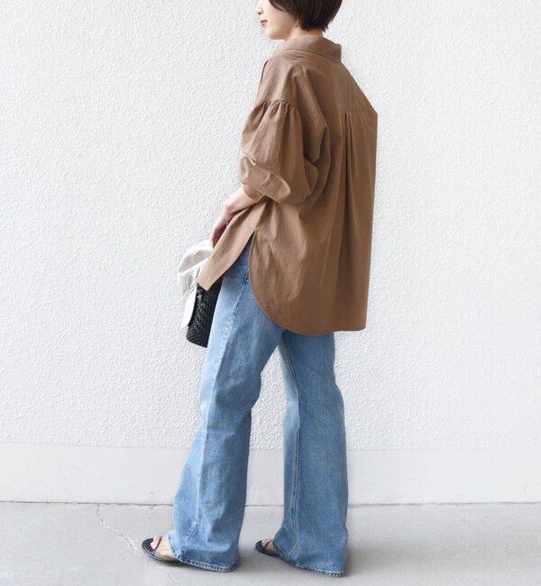 SHIPS for women「〈手洗い可能〉無地 / ストライプ サイド スリット スキッパー コットン シャツ 2」|シャツ・ブラウス|