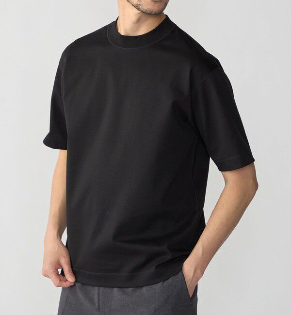 SHIPS「SHIPS: MADE IN JAPAN クルーネック ハイゲージ ポンチ ライト Tシャツ」|Tシャツ・カットソー|ブラック