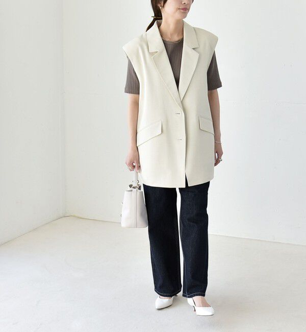 quaranciel「《予約》quaranciel: リネン ミックス テーラード オーバー ジレ」|ベスト・ジレ|