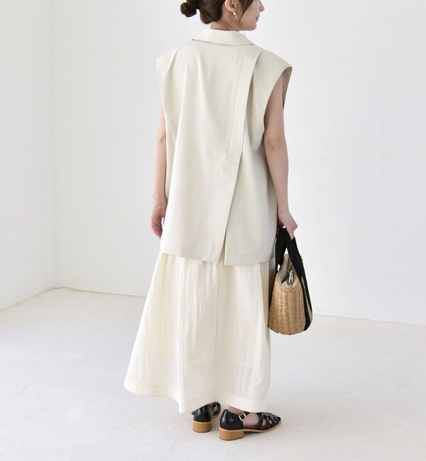 quaranciel「《予約》quaranciel: リネン ミックス テーラード オーバー ジレ」|ベスト・ジレ|