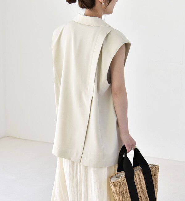 quaranciel「《予約》quaranciel: リネン ミックス テーラード オーバー ジレ」|ベスト・ジレ|