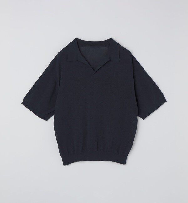 SHIPS「【City Ambient Products別注】crepuscule: WASHI SKIPPER ニットポロ」|ポロシャツ|ネイビー