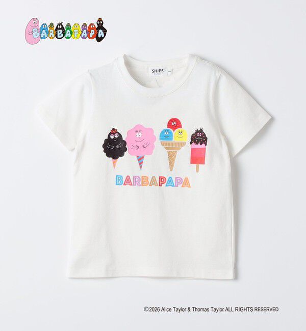 SHIPS Colors 「SHIPS Colors:〈洗濯機可能〉90～140cm / バーバパパ コラボ プリント Tシャツ」|Tシャツ・カットソー|ホワイト系