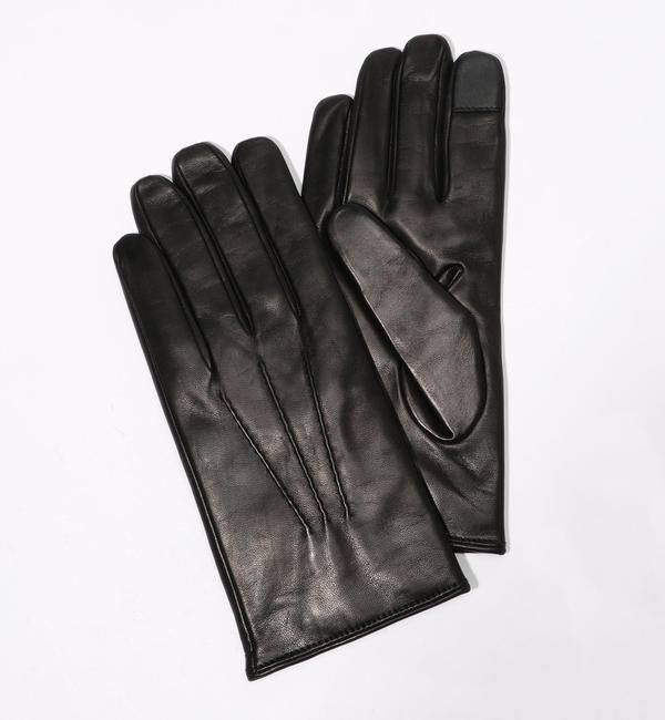TOMORROWLAND GOODS「GIGLIO FIORENTINO ナッパーレザー タッチパネルコンビグローブ」|手袋|19 ブラック