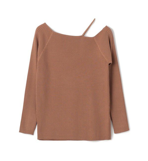 Ballsey「ハイストレッチリブ ワンショルダープルオーバー」|ニット・セーター|45 キャメル