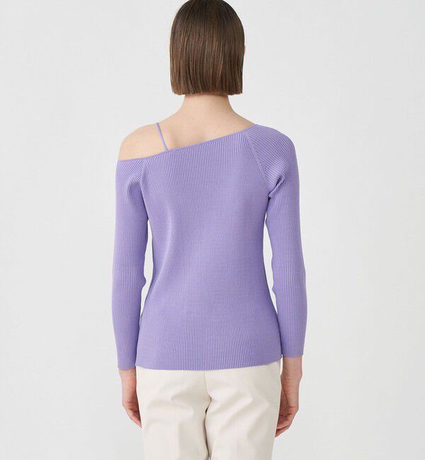 Ballsey「ハイストレッチリブ ワンショルダープルオーバー」|ニット・セーター|