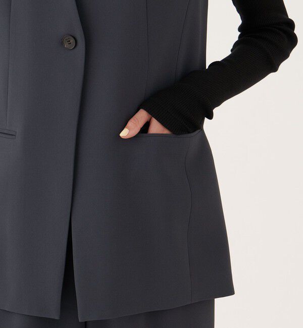 DES PRES「ライトダブルクロス ノーカラージレ」|ベスト・ジレ|