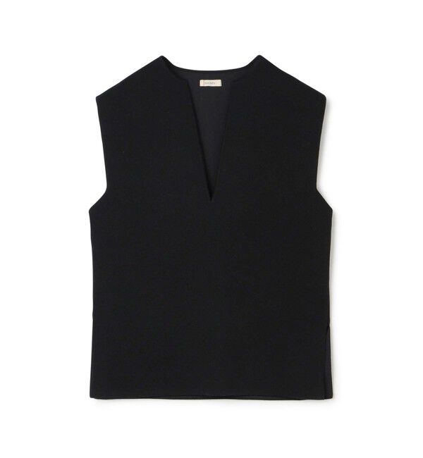 DES PRES「レーヨンナイロンダブルフェイス スリットネックプルオーバー」|ニット・セーター|19 ブラック