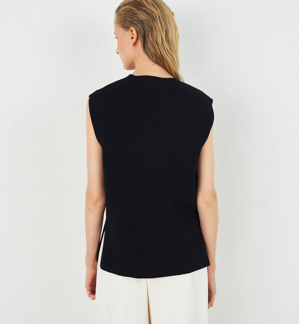 DES PRES「レーヨンナイロンダブルフェイス スリットネックプルオーバー」|ニット・セーター|