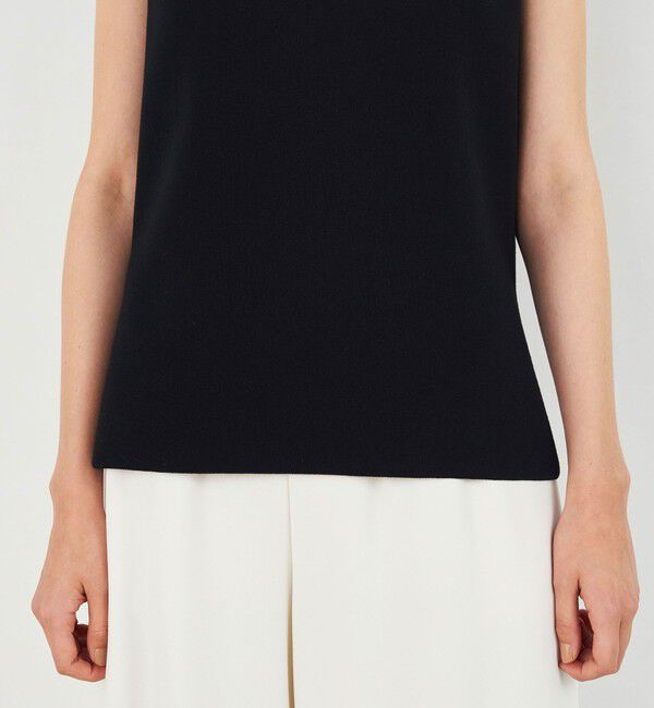 DES PRES「レーヨンナイロンダブルフェイス スリットネックプルオーバー」|ニット・セーター|