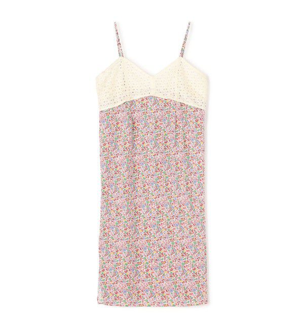 BACCA「リバティプリントレース キャミソールワンピース」|ワンピース|34 ピンク系