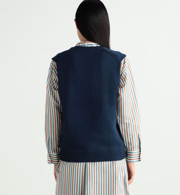 BACCA「カラーコットン Vネックニットプルオーバー」|ニット・セーター|