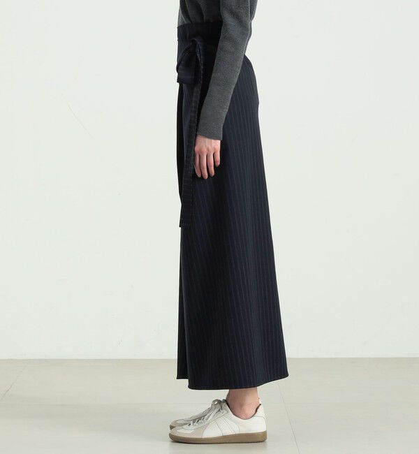 BACCA「ストライプギャバ ラップロングスカート」|スカート|