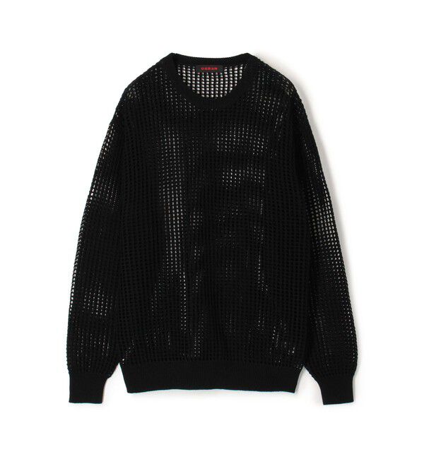 CABaN「CABaN コットンメッシュ クルーネックプルオーバー」|ニット・セーター|19 ブラック