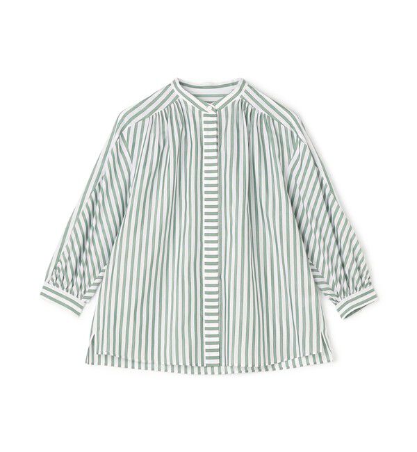 TOMORROWLAND collection「トラックストライプ ヨークスリーブブラウス」|シャツ・ブラウス|54 グリーン系