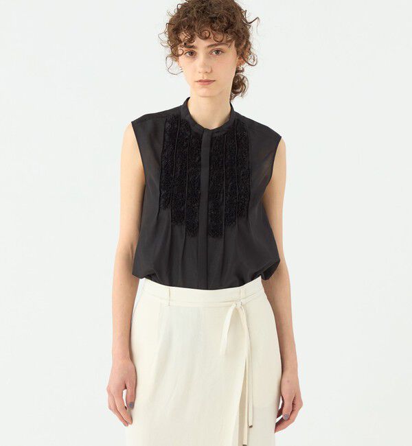 TOMORROWLAND collection「コットンシルクソフトローン ノースリーブブラウス」|シャツ・ブラウス|