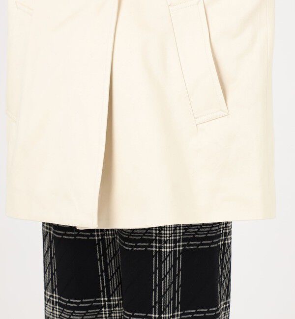 DES PRES「コットンサテン ムートンカラーコート」|トレンチコート|