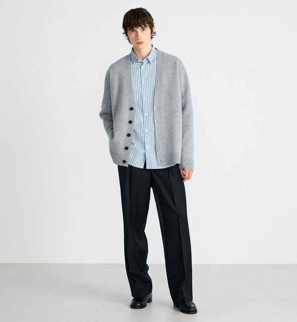 Edition「スラブ縮絨 Vネックカーディガン」|カーディガン|