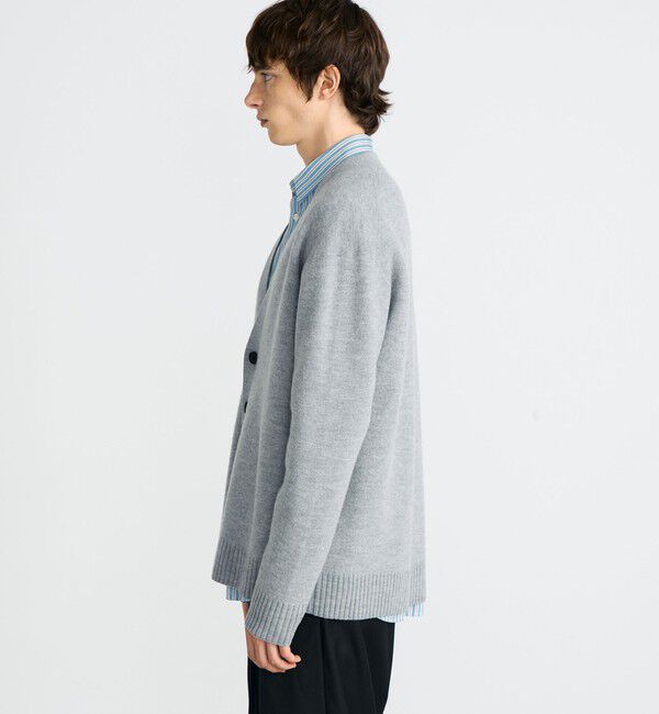 Edition「スラブ縮絨 Vネックカーディガン」|カーディガン|
