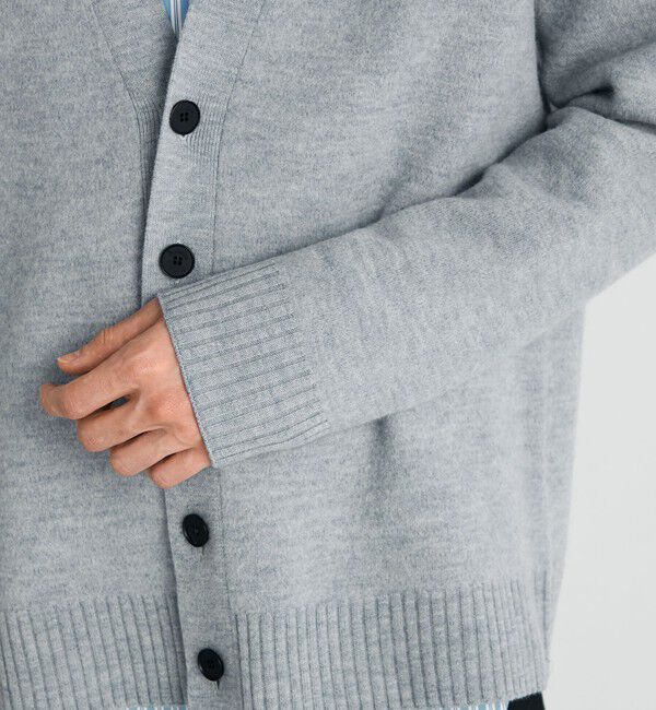 Edition「スラブ縮絨 Vネックカーディガン」|カーディガン|