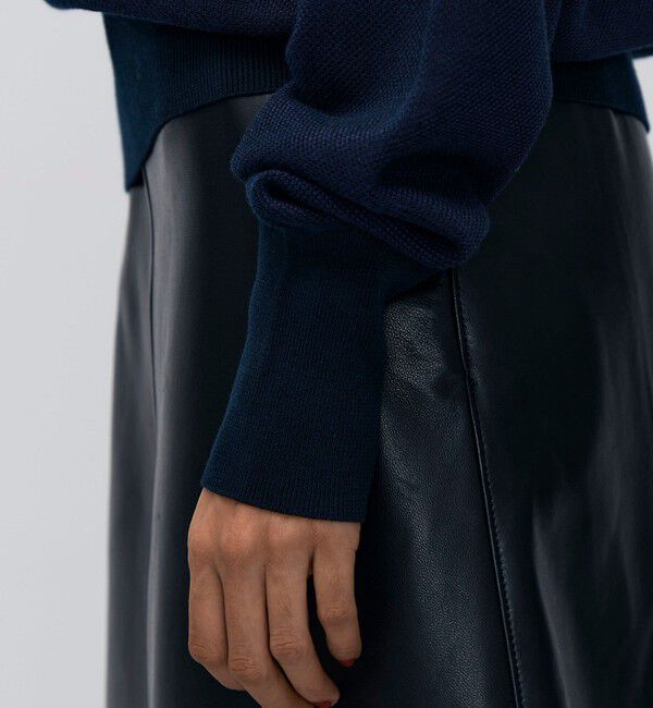 BACCA「ダブルカラーピケ ワイドポロカラーロングスリーブ」|ポロシャツ|