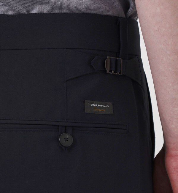 TOMORROWLAND MENS「ポリエステルウールトロピカル 2タックワイドストレートアジャスターパンツ」|スラックス|