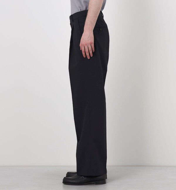 TOMORROWLAND MENS「ポリエステルウールトロピカル 2タックワイドストレートアジャスターパンツ」|スラックス|