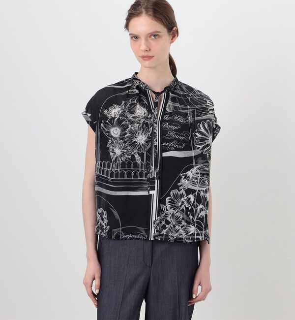 Ballsey「【別注】manipuri for Ballsey Glass dome Flower ボウタイブラウス」|シャツ・ブラウス|