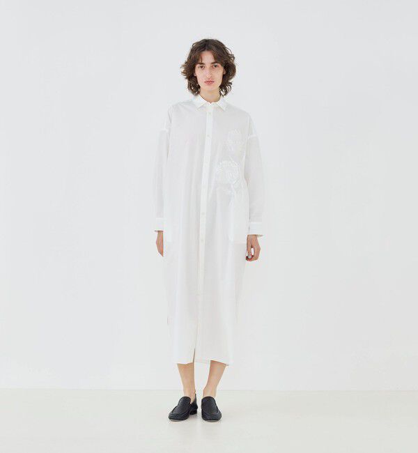 GALERIE VIE「コットンポプリンエンブロイダリー シャツワンピース」|ワンピース|