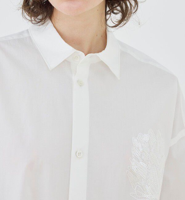 GALERIE VIE「コットンポプリンエンブロイダリー シャツワンピース」|ワンピース|