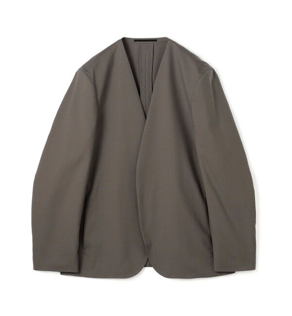 Edition「Super120's ウォッシャブルウール ノーカラージャケット」|ノーカラージャケット|53 カーキ