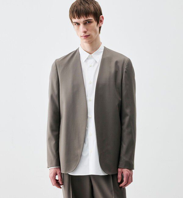 Edition「Super120's ウォッシャブルウール ノーカラージャケット」|ノーカラージャケット|